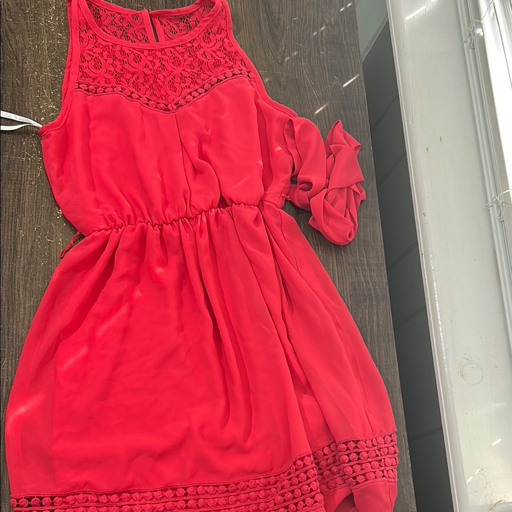 Iz Byer Red Halter Sundress for Cocktail